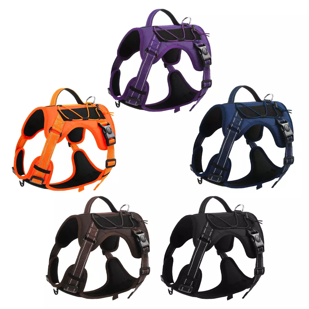 Reflective Explosion-proof Tactical Best Harness No Pull Vest for Dogs Evening Outdoor Walking