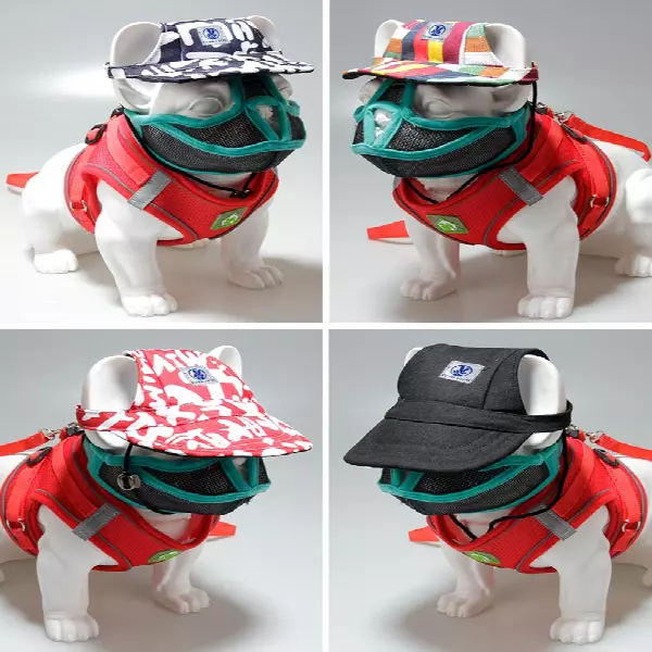 Wholesale Sun Protect Pet Baseball Cap Dog Hats Dog Visor Cap Sun Protection Hats for Dogs with Ear Holes and Adjustable Strap for Small MediumDogs in Outdoor Sun Protection