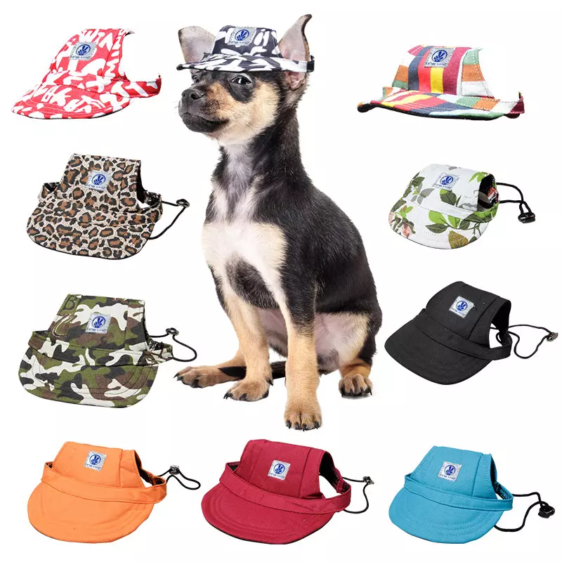 Wholesale Sun Protect Pet Baseball Cap Dog Hats Dog Visor Cap Sun Protection Hats for Dogs with Ear Holes and Adjustable Strap for Small MediumDogs in Outdoor Sun Protection 