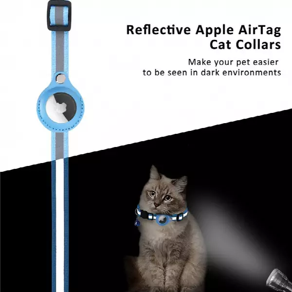 Reflective AirTag Pet Collar Safety Breakaway Buckle Kitten Collar Wholesale 