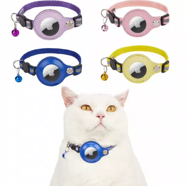 Reflective AirTag Pet Collar Safety Breakaway Buckle Kitten Collar Wholesale