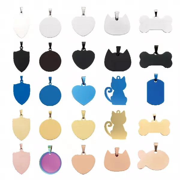 High Quality Stainless Steel Material Colorful Blank Dog Tags for Engraving 