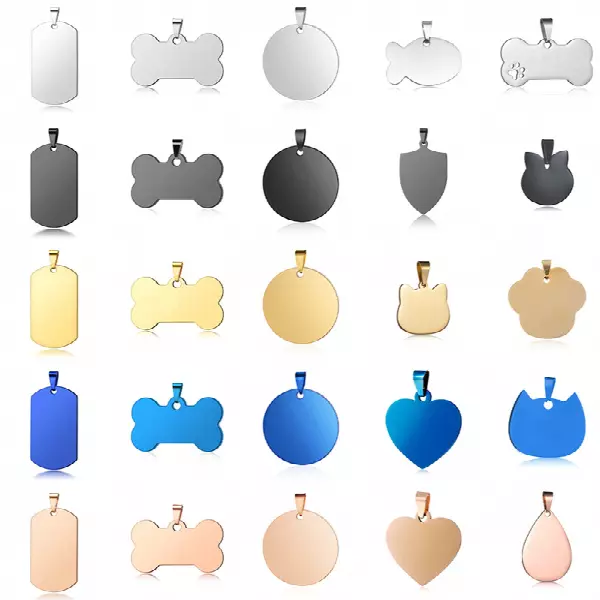 High Quality Stainless Steel Material Colorful Blank Dog Tags for Engraving