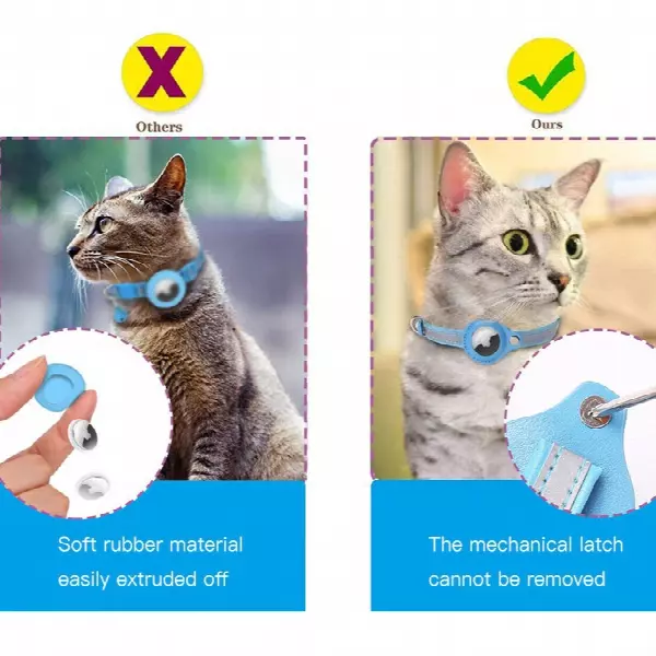 Reflective AirTag Pet Collar Safety Breakaway Buckle Kitten Collar Wholesale