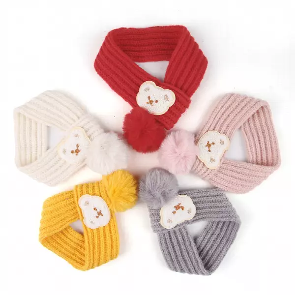 Winter Pet Scarf Knitted Pet Collar Winter Cat Neck Warmer Solid Pet Scarf Puppy Cat Costume Accessories Mini Knitted Scarf for Small to Medium Pets