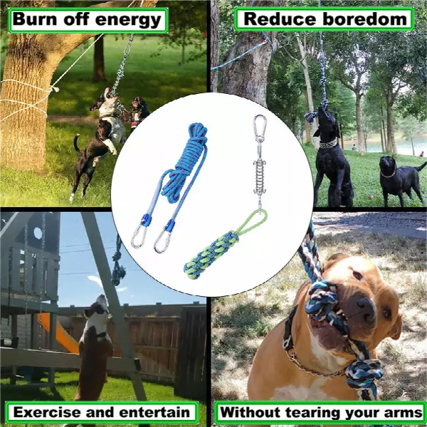 Dog Outdoor Bungee Solo Hanging Toy Durable Interactive Dog Tug Toy with Metal Spring Kit for Wholesale