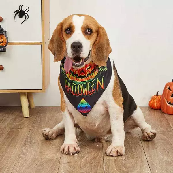 High Quality Wholesale Triangle Pet Scarfs Washable Pet Neckerchief Dog Bibs Halloween Dog Bandanas