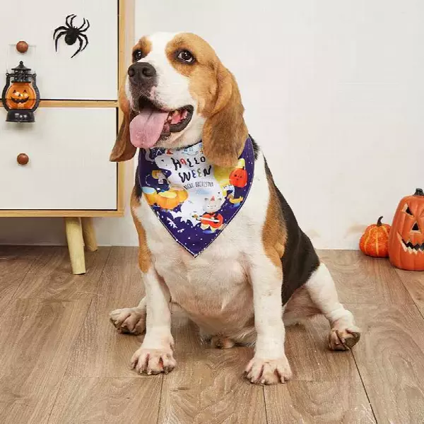 High Quality Wholesale Triangle Pet Scarfs Washable Pet Neckerchief Dog Bibs Halloween Dog Bandanas