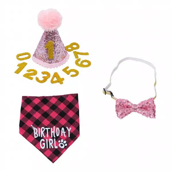 Pet party dress up suit dog birthday scarf bib pet birthday triangle scarf exporters