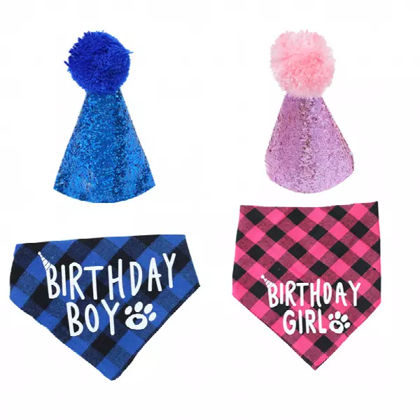 Pet party dress up suit dog birthday scarf bib pet birthday triangle scarf exporters