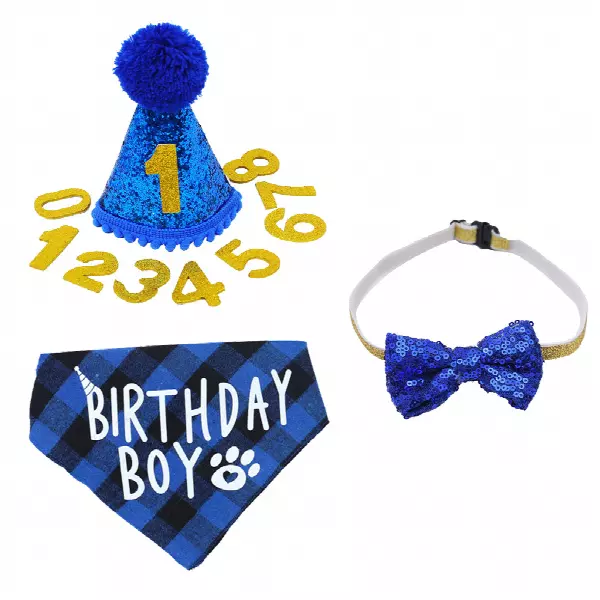 Pet party dress up suit dog birthday scarf bib pet birthday triangle scarf exporters